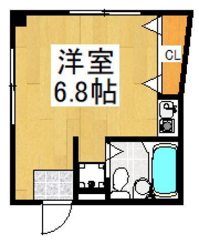 リバーサイド久米川(ワンルーム/3階)の間取り写真