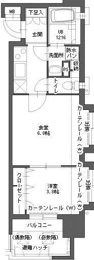 アクタス博多Vタワー(2K/9階)の間取り写真