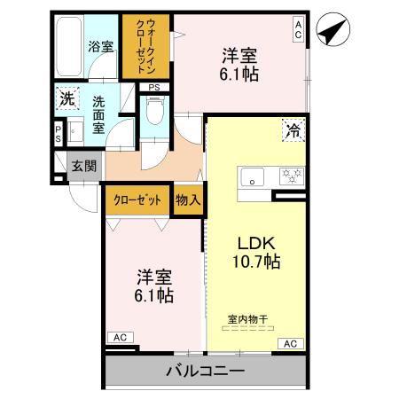 D-GRAN本町(2LDK/2階)の間取り写真