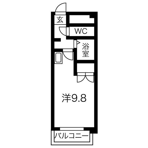 エステイタスAS-17(ワンルーム/4階)の間取り写真