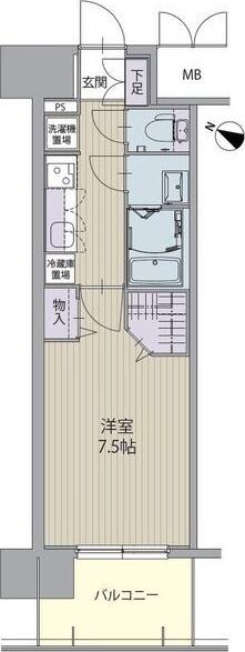 パルティール笠寺(1K/6階)の間取り写真