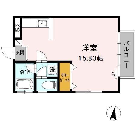 ハピネス本郷I(ワンルーム/1階)の間取り写真