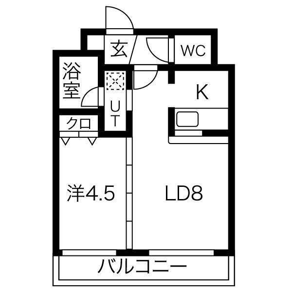 マリオン桑園(1LDK/3階)の間取り写真