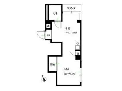 上荻マルモビル(ワンルーム/3階)の間取り写真