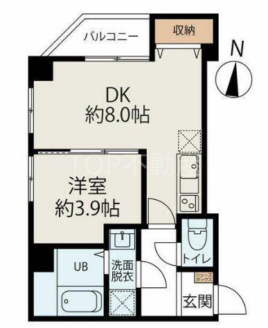 コネクトパークヒルズ千葉中央(1LDK/4階)の間取り写真