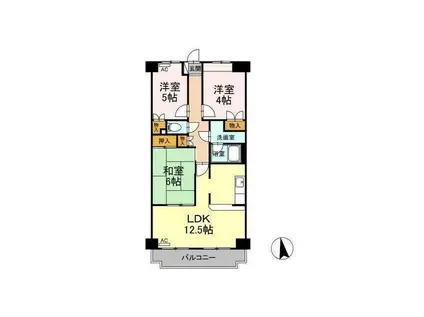 AMOURナメリ(3LDK/2階)の間取り写真