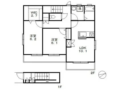 ルミエール25(2LDK/2階)の間取り写真