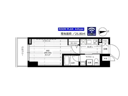 ステージグランデ上野松が谷(1K/7階)の間取り写真