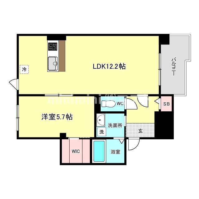 サンティエ福島吉野(1LDK/3階)の間取り写真