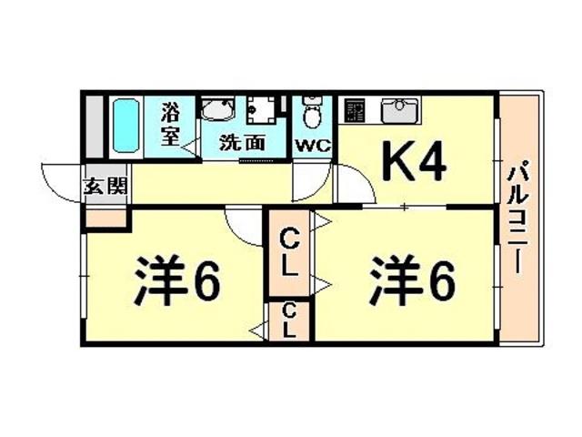 パステロ(2K/1階)の間取り写真