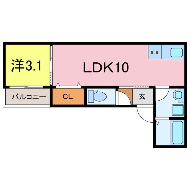 LECOCON刈谷(1LDK/3階)の間取り写真