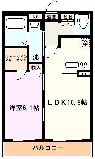 フォレーヌ壱番館(1LDK/1階)の間取り写真