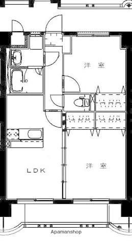 ユーミー新城(2LDK/6階)の間取り写真