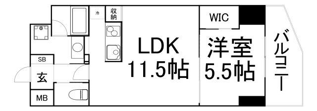 ONE O ONE 内代(1LDK/7階)の間取り写真