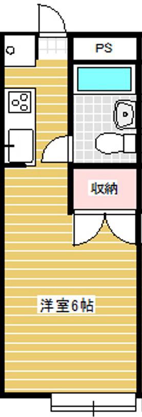 取手ハイツ(ワンルーム/1階)の間取り写真