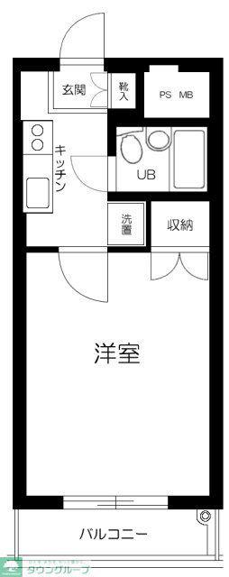 アカデミーグローリア初穂町田合同ビル(1K/9階)の間取り写真