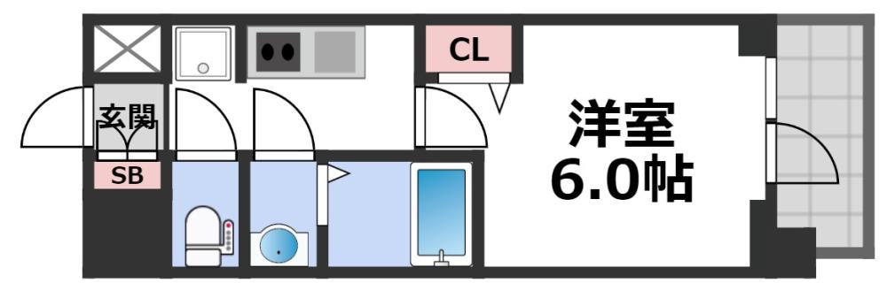 プレサンス松屋町ヴェルデス(1K/11階)の間取り写真
