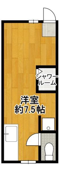 コーポスエヒロ(1K/2階)の間取り写真