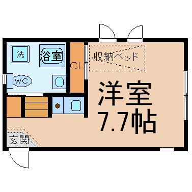 リンデンバウムJ6 B棟(1K/1階)の間取り写真