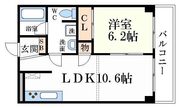 ディオミオ(1LDK/3階)の間取り写真