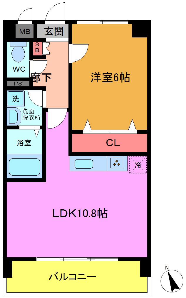 オーベルニュII(1LDK/2階)の間取り写真