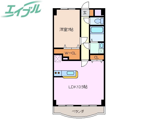 ワイズステージ(1LDK/4階)の間取り写真
