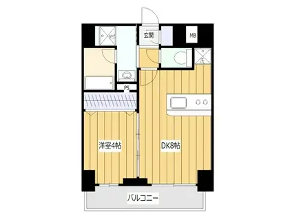 エステムコート大阪福島IIレイヤー(1DK/6階)の間取り写真