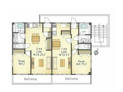 クロスハイツ(1LDK/3階)の間取り写真