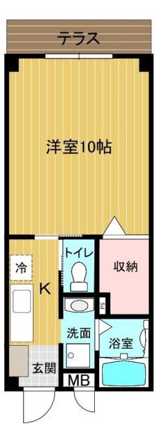 グランドコンポート谷町(1K/2階)の間取り写真