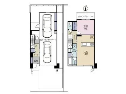 VIVALDI(1LDK/1階)の間取り写真