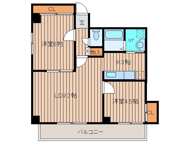 スカイパレスN19(2LDK/6階)の間取り写真