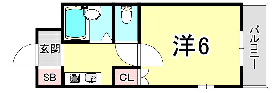 アビリティ塩屋(1K/3階)の間取り写真