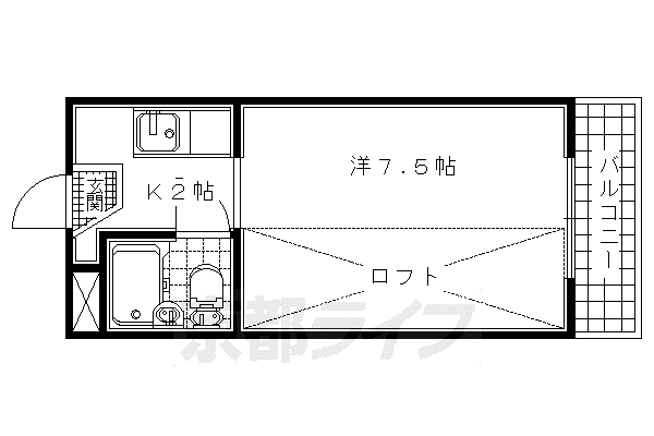 グラフィーネ向島(1K/3階)の間取り写真