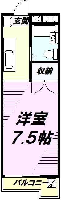ジュネススズキ(ワンルーム/3階)の間取り写真