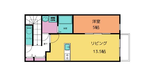 クラス大和町(1LDK/2階)の間取り写真