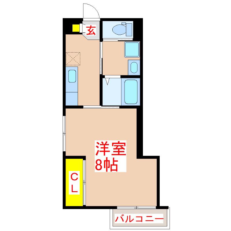 ラピス下荒田(1K/3階)の間取り写真