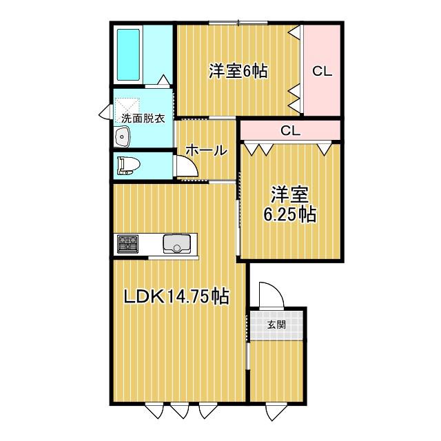 LIEN13(2LDK/2階)の間取り写真