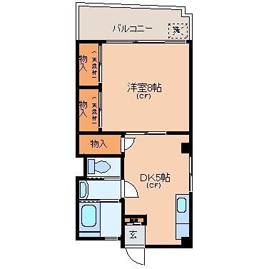 東都向島コーポ(1LDK/1階)の間取り写真