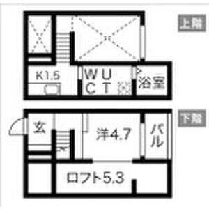 フレシールA(1K/2階)の間取り写真