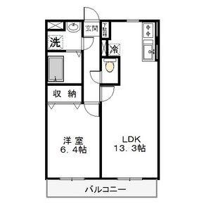 エクセルショールさくら(1LDK/2階)の間取り写真