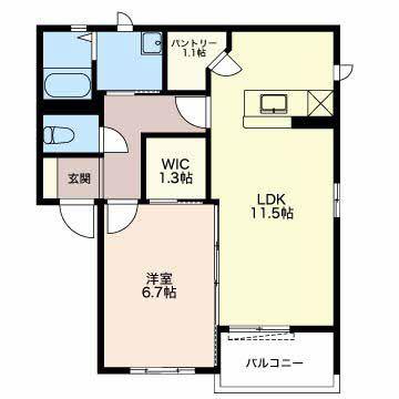 サイプレス西千代田(1LDK/2階)の間取り写真