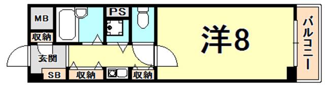 APRICITY西宮(1K/2階)の間取り写真