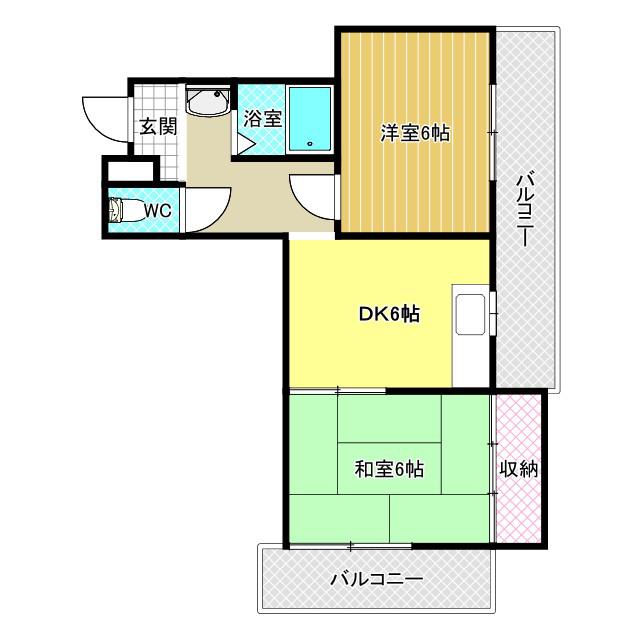 広光ハイツ(2DK/4階)の間取り写真
