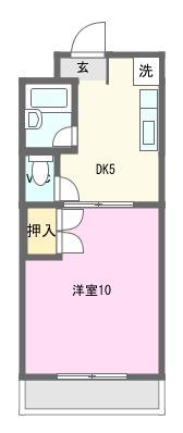 マンションアトラスII(1DK/4階)の間取り写真
