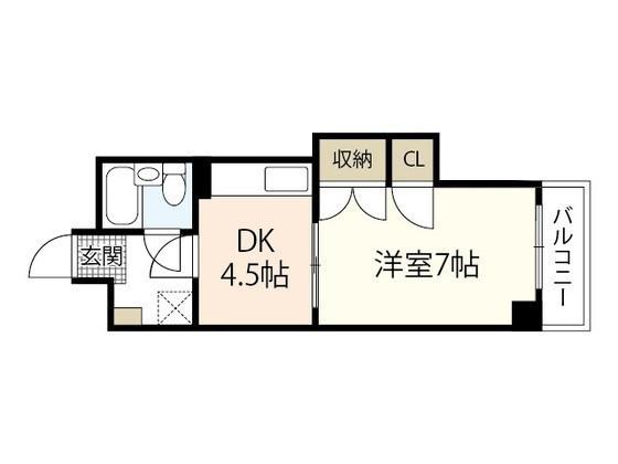 井手ビル(1DK/5階)の間取り写真