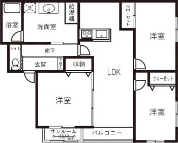 メゾン・ド・ミール(3LDK/2階)の間取り写真