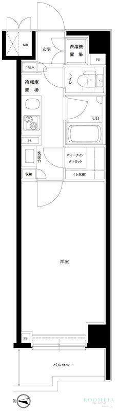 ルーブル中野本町(1K/2階)の間取り写真