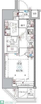 クレヴィスタ品川西大井II(1K/5階)の間取り写真