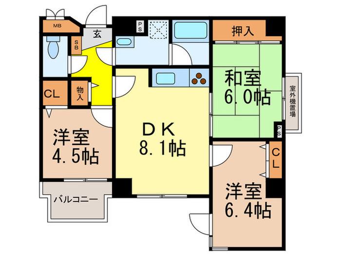 マハール駒込(3DK/5階)の間取り写真