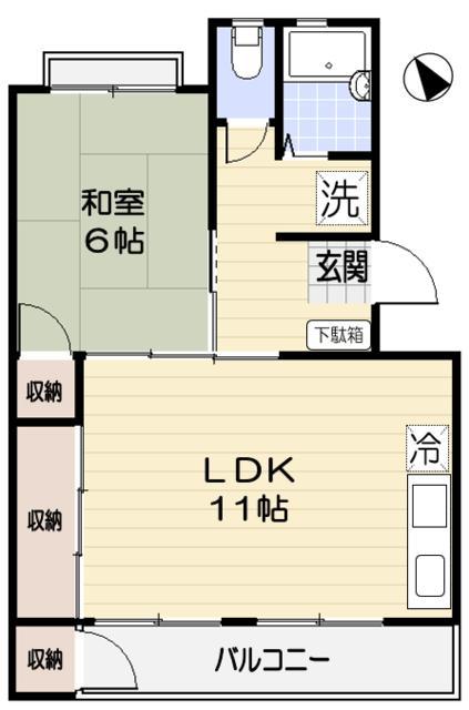 アベニュー原宿(1LDK/1階)の間取り写真